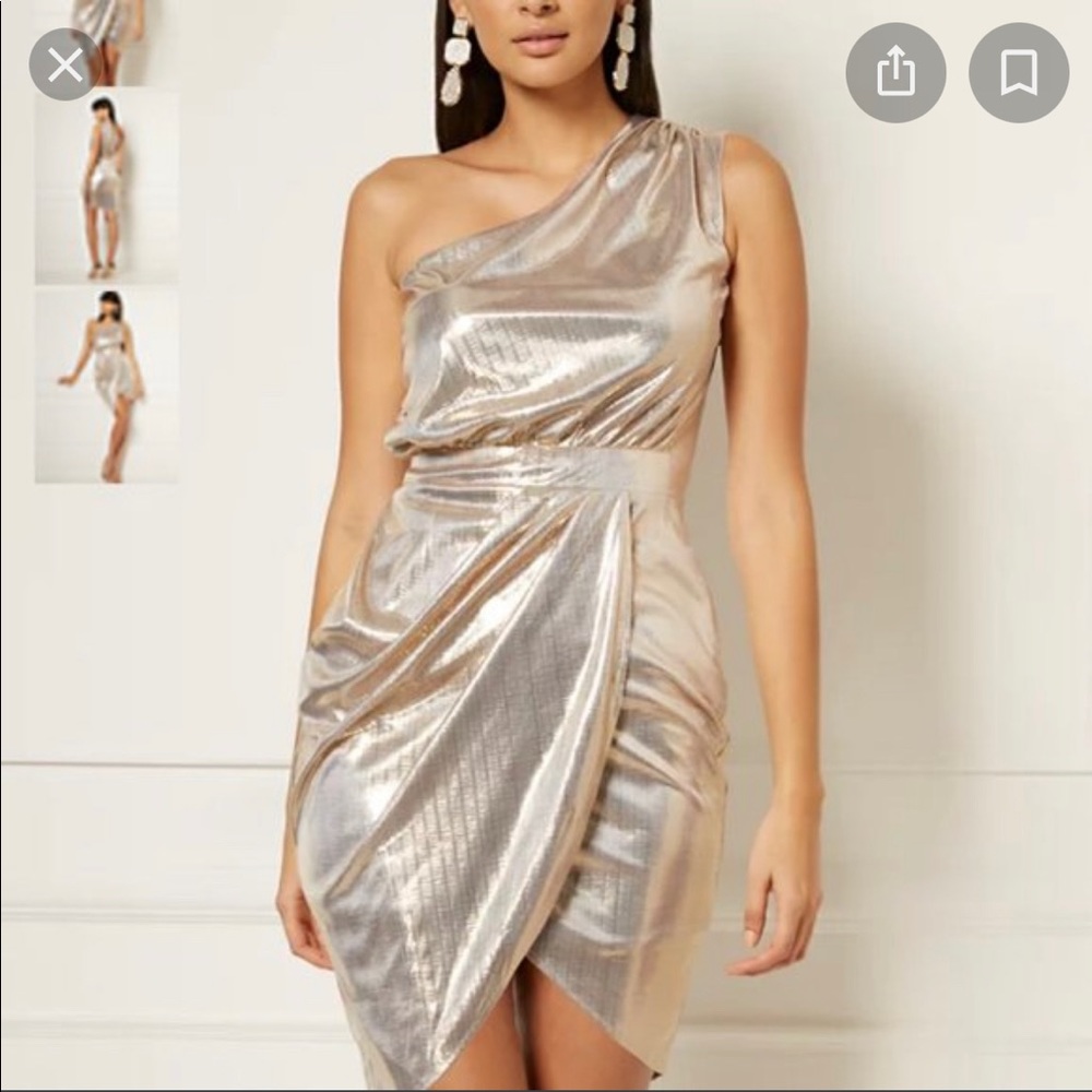 New York &Co/Eva Mendes XL  Gold Dress